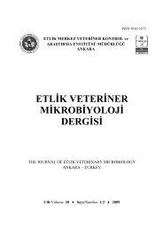 Cilt/Volume 20 Sayı/Number 1-2 2009 - veteriner kontrol merkez ...