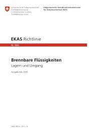 EKAS Richtlinie, Brennbare Flüssigkeiten - Lagern und ... - Suva