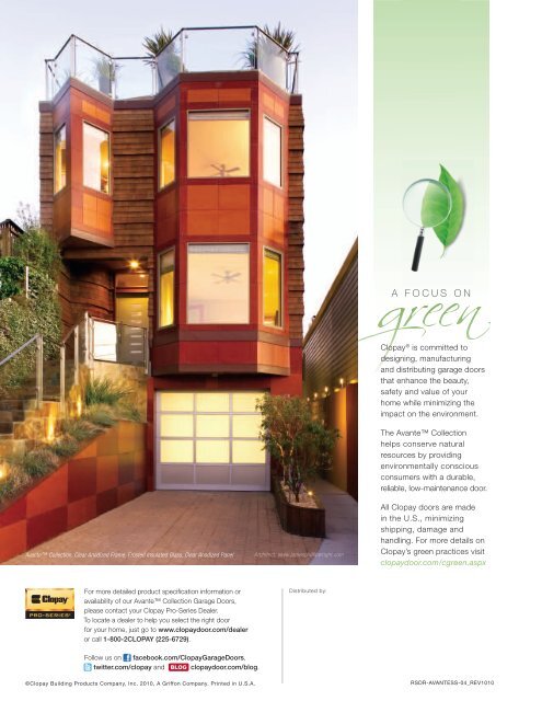 Avante Collection Brochure - ETO Doors