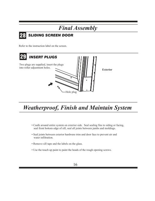 Therma-Tru Slim-Line Sliding Patio Door Assembly and Installation