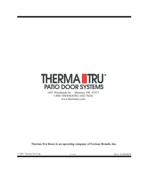 Therma-Tru Slim-Line Sliding Patio Door Assembly and Installation