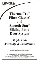Triple Unit Installation - Therma-Tru Doors