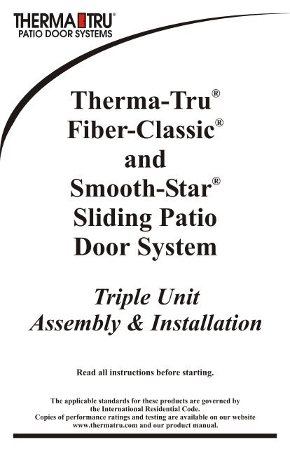 Triple Unit Installation Therma Tru Doors