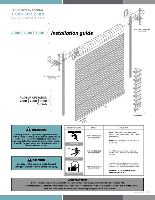 2000 2500 3000 Installation Guide Southeast Door Technologies