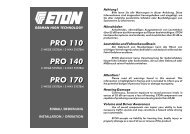 PRO 170, PRO 140, PRO 110 - Eton Deutschland Electro Acoustic ...