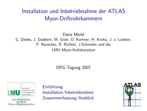 Installation und Inbetriebnahme der ATLAS Myon ... - LMU