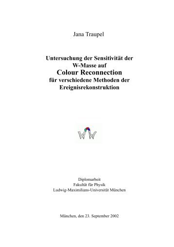 Colour Reconnection - Lehrstuhl Schaile