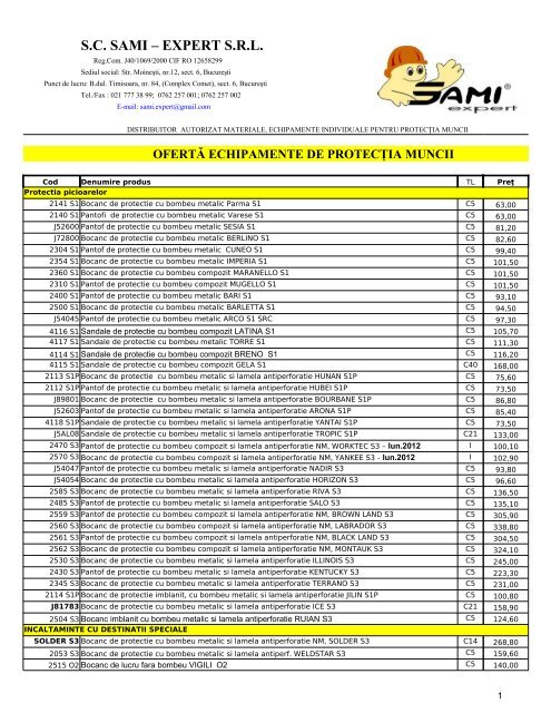 S.C. SAMI – EXPERT S.R.L. - Etrader.ro