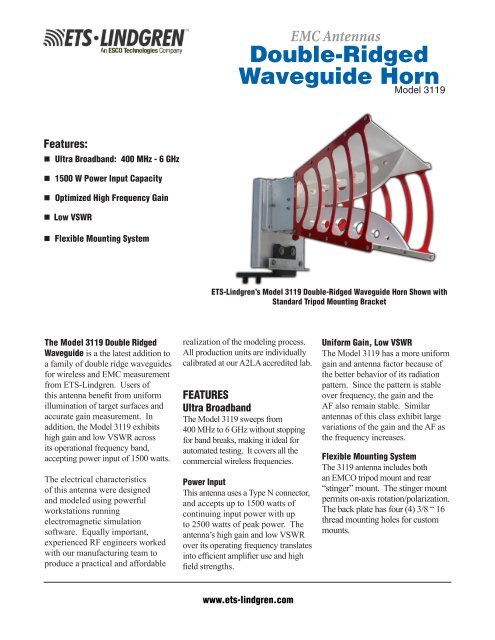 datasheet on Model 3119 - ETS-Lindgren