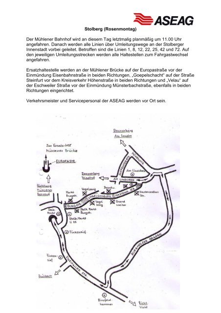 Stolberg (Rosenmontag) Der Mühlener Bahnhof wird an diesem Tag ...