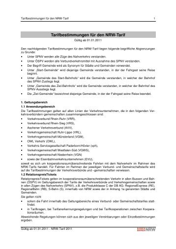 Nrw-Tarif - Kompetenzcenter Marketing NRW