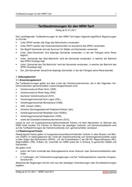 Nrw-Tarif - Kompetenzcenter Marketing NRW