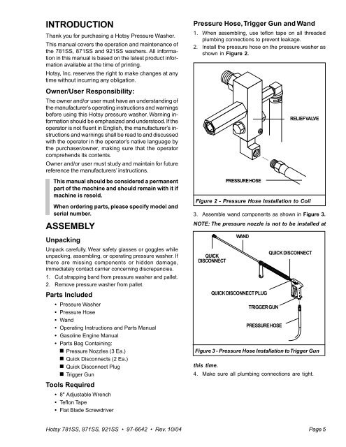 781SS-871SS 97-6642 0410 - ETS Company Pressure Washers ...