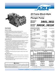 3801, 3801K, 3811, 3811K Block-Style Plunger Pump Data Sheet