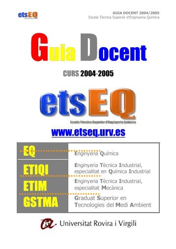 Enginyeria Tècnica Industrial - etsEQ - Universitat Rovira i Virgili