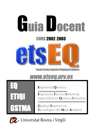 Guia Docent 2002-2003 - etsEQ - Universitat Rovira i Virgili