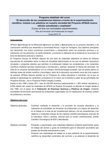 Programa detallado del curso “El desarrollo de las ... - etsEQ