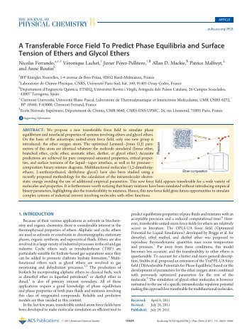 A Transferable Force Field To Predict Phase Equilibria and Surface ...