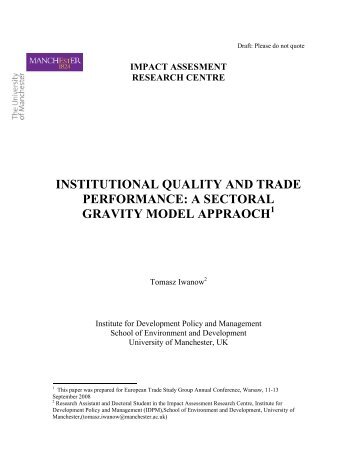 institutional quality and trade performance: a sectoral gravity model ...