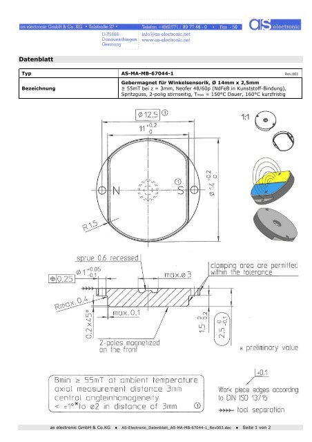 Datenblatt - as electronic GmbH & Co. KG