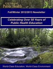 College of Public Health Fall/Winter 2012/2013 Newsletter - East ...