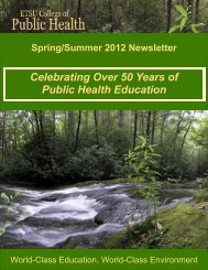 College of Public Health Spring/Summer 2012 Newsletter - East ...