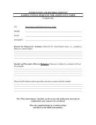 SAMPLE INITIAL REQUEST FOR ASSISTANCE FORM Confidential