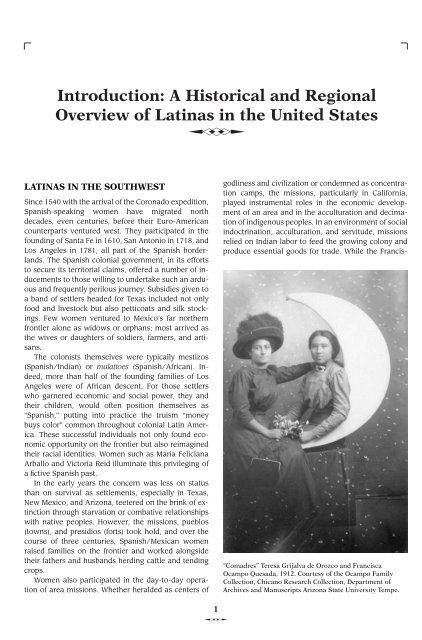 A Historical and Regional Overview of Latinas in the United ... - CUNY
