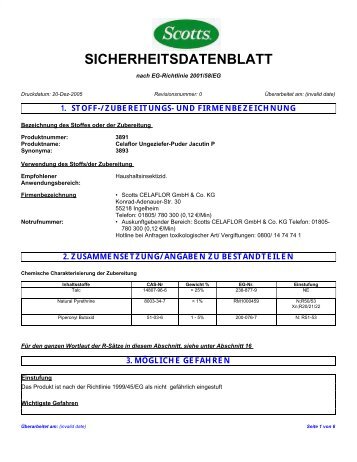 SICHERHEITSDATENBLATT