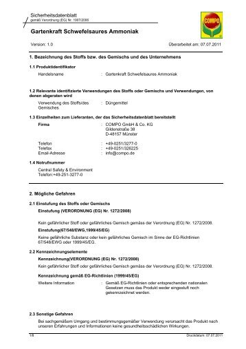 Gartenkraft Schwefelsaures Ammoniak - Raiffeisen