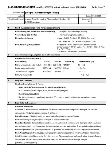 Handelsname proagro – Spritzenreiniger Flüssig 1 Stoff - Star Agro ...