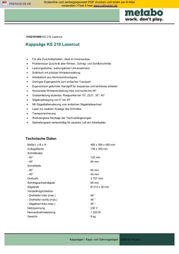 Kappsäge KS 210 Lasercut