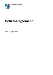Polizei-Reglement - Gemeinde Ettingen