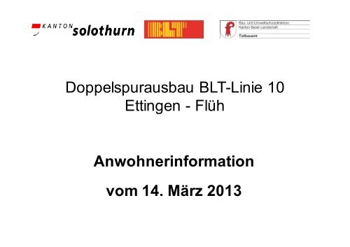 Doppelspurausbau BLT-Linie 10 - Gemeinde Ettingen