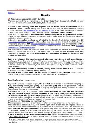 Trade union recruitment in Sweden - ETUC