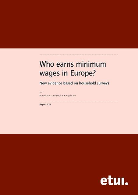 Who earns minimum wages in Europe - European Trade Union ...