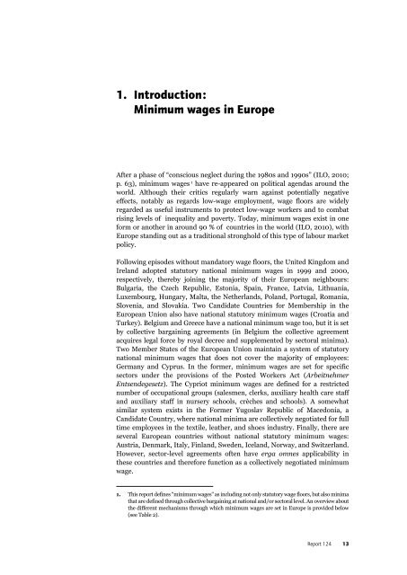 Who earns minimum wages in Europe - European Trade Union ...