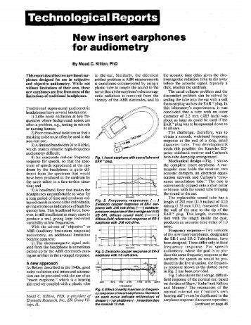 "New Insert Earphones For Audiometry." Killion, Mead C. Hearing ...