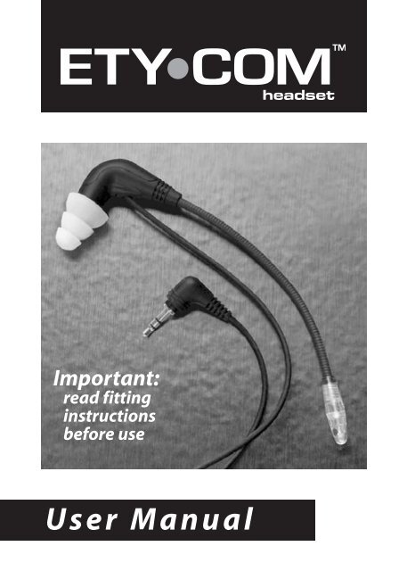 Ety Com Headset User Manual Etymotic