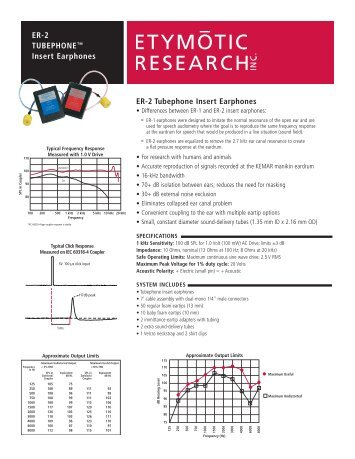 ER-2 TUBEPHONE™ Insert Earphones - Etymotic Research