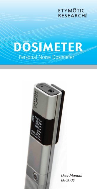 ER-200D Personal Noise Dosimeter with Data Logging User Manual