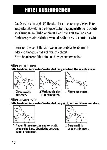 etyBLU2 Headset Bedienungsanleitung - Etymotic Research