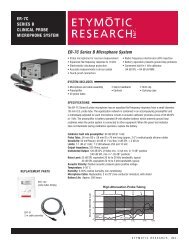 ER-7C Series B Microphone System Datasheet - Etymotic Research