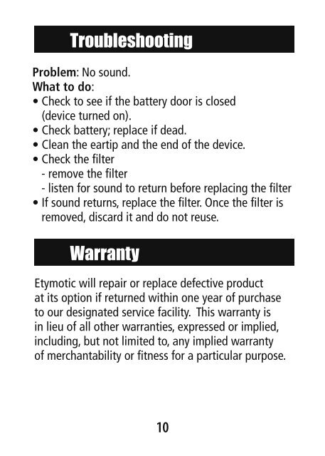 GSP-1 User Manual - Etymotic Research