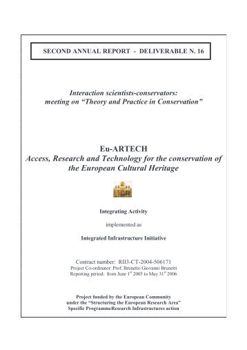 Eu-ARTECH Access, Research and Technology for the conservation ...