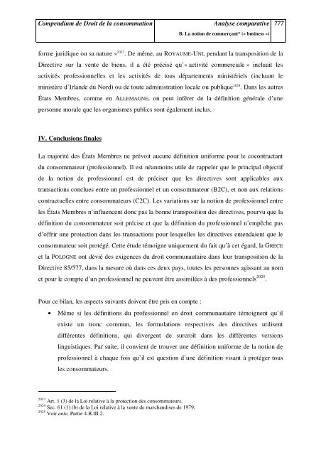 Compendium de Droit de la consommation Analyse comparative ...