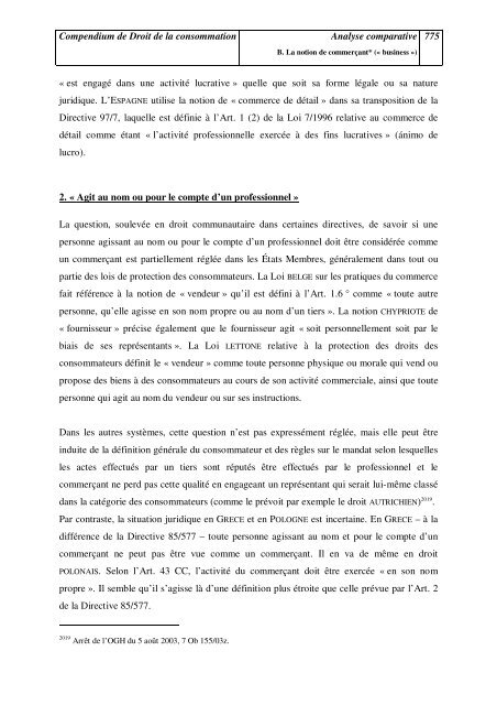 Compendium de Droit de la consommation Analyse comparative ...
