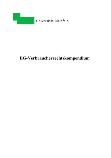 EG-Verbraucherrechtskompendium - EU Consumer Law Acquis