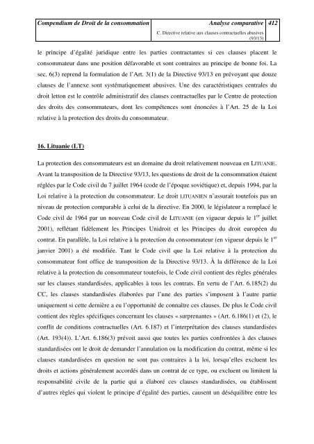 C. Directive sur les clauses contractuelles abusives 93/13/CEE