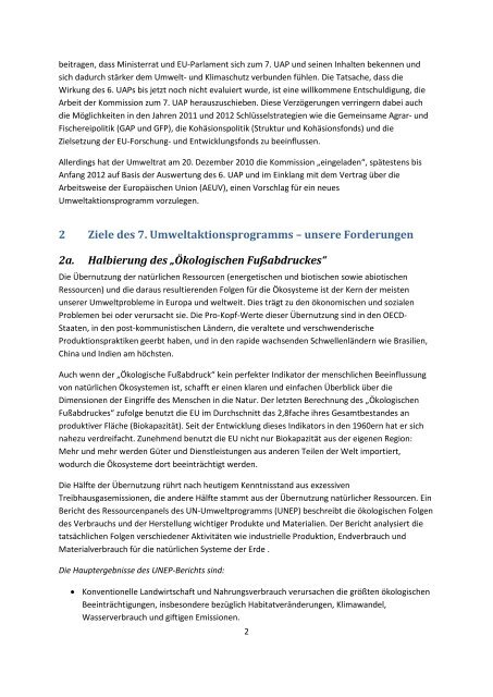 Zukunft der EU-Umweltpolitik - EU-Koordination